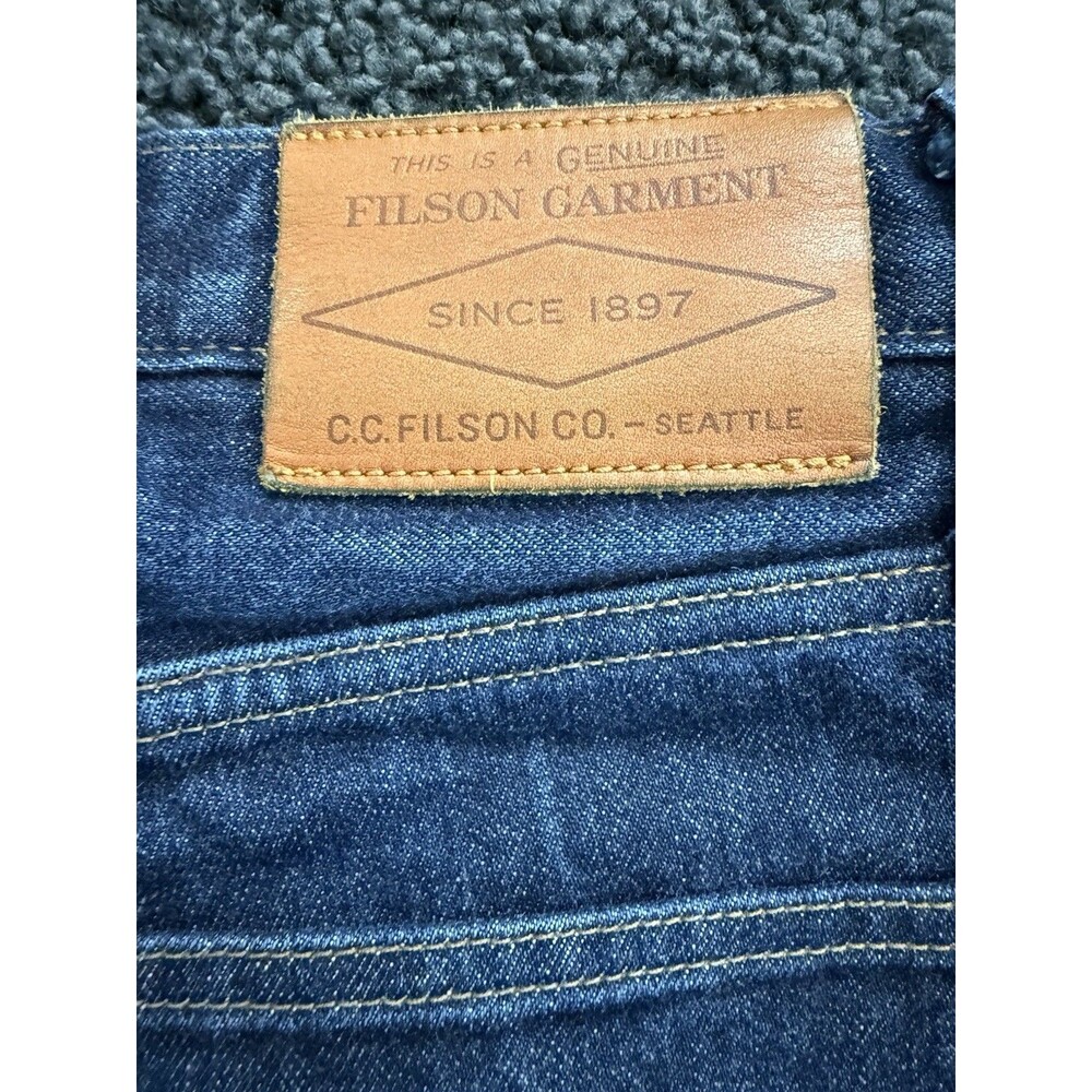 C.C. Filson flannel lined vintage jeans mens 31x33 blue denim made in USA - Picture 5 of 5